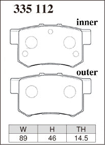 Honda Integra DC5 & Civic Type R EP3 FD2 Dixcel ES Rear brake pad set
