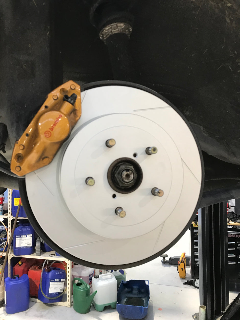 Dixcel SD Slotted Disc Rotor set Rear Subaru STI Brembo 5x100 PCD