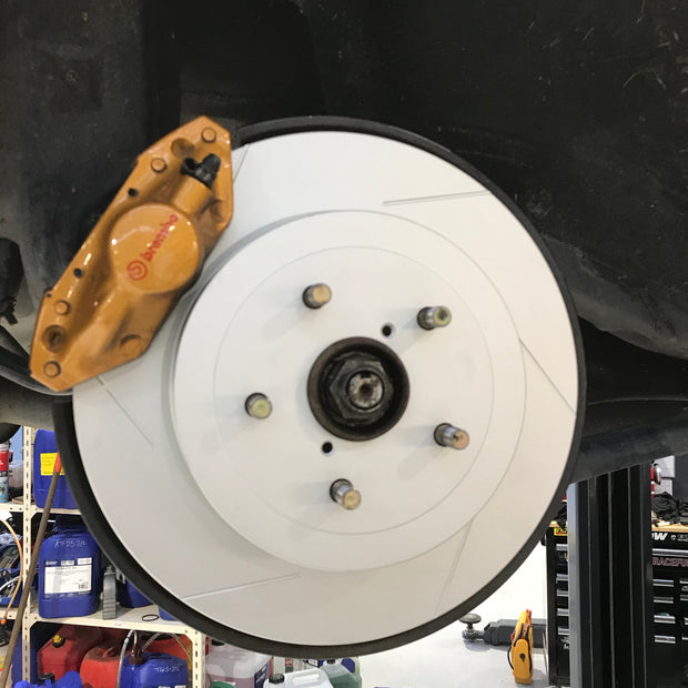 Dixcel SD Slotted Disc Rotor set Rear Subaru STI Brembo 5x100 PCD